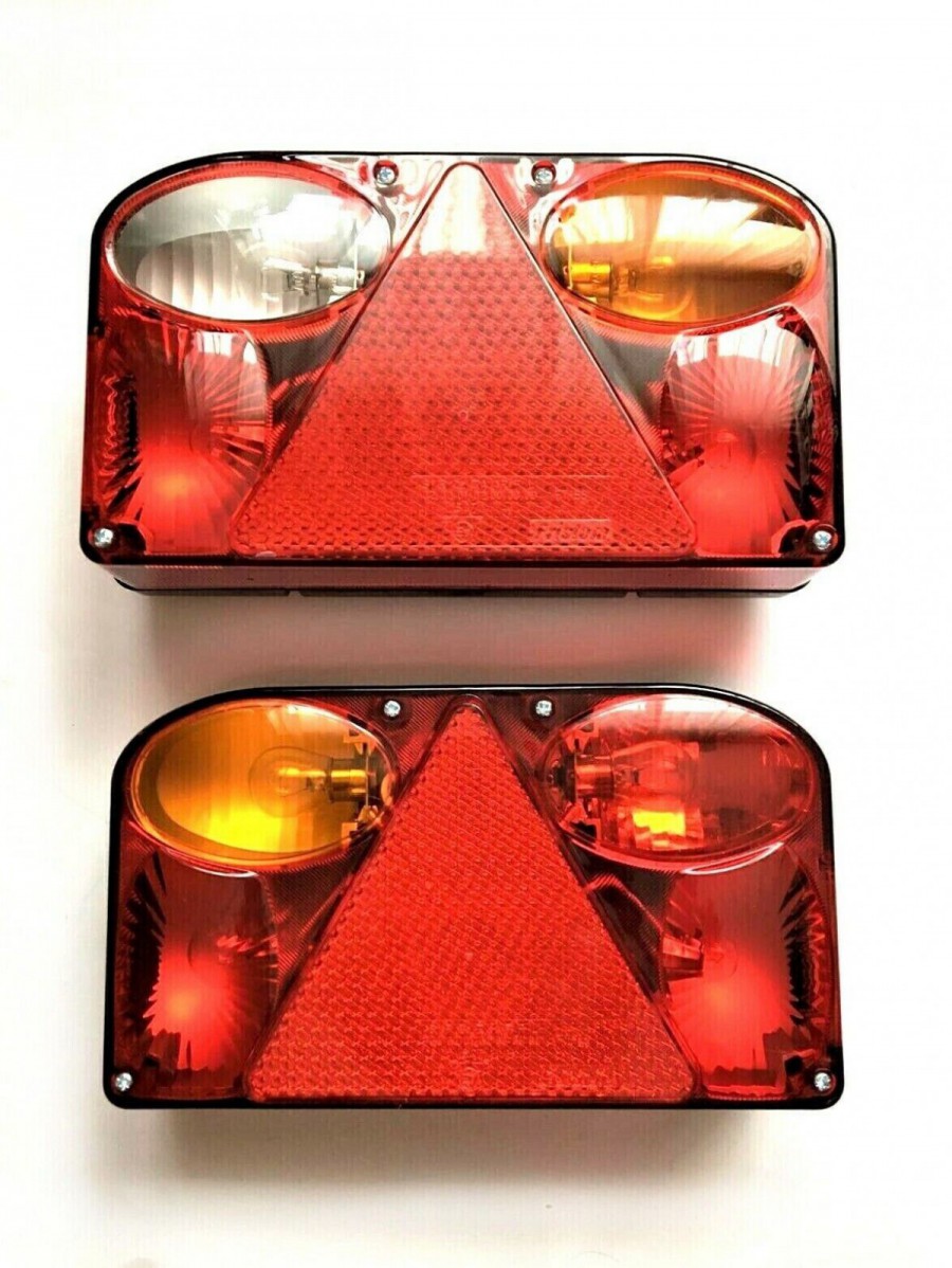 KAMAR Fahrzeugbeleuchtung 2x Anhängerbeleuchtung Bajonett 4x LED Begrenzungsleuchte 13 Pol Kabelbaum 7,7m Umrissleuchte Rot Orange Weiß